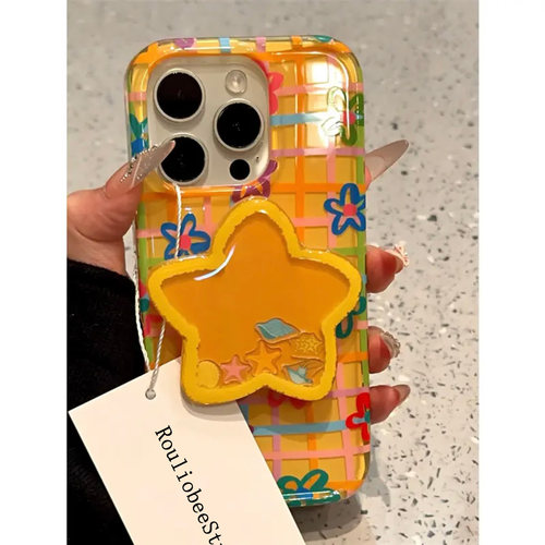 格纹花朵适用iPhone16pro手机壳13苹果15promax可爱12女11华为mate60新款p70手链vivo小米14红米k80荣耀oppo - 图0
