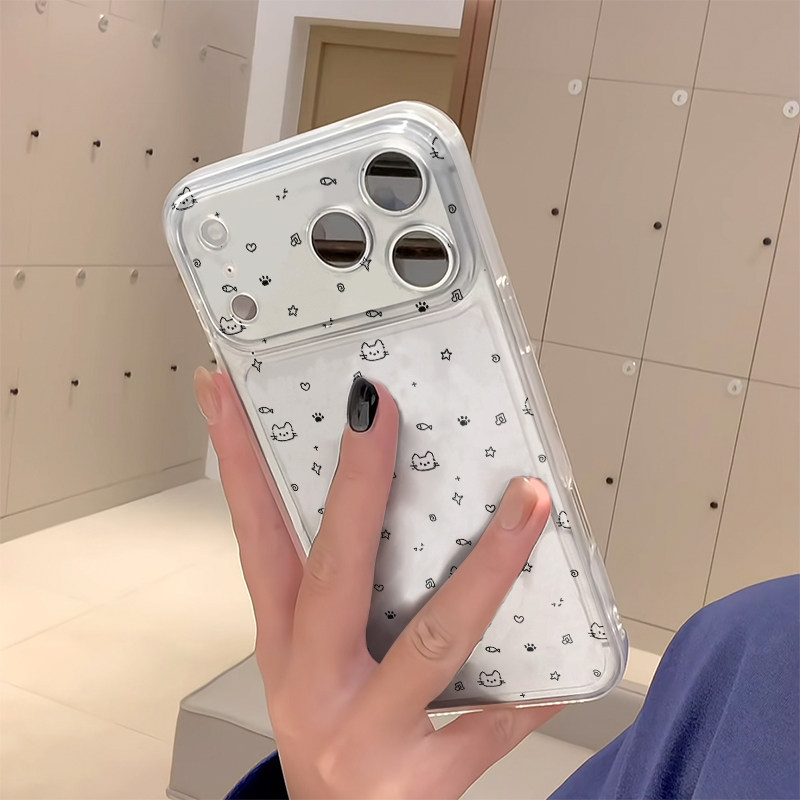 线条星星小猫适用iphone17promax手机壳15苹果16透明13华为mate70卡通vivox200小米14防摔oppo红米k80荣耀300 - 图1