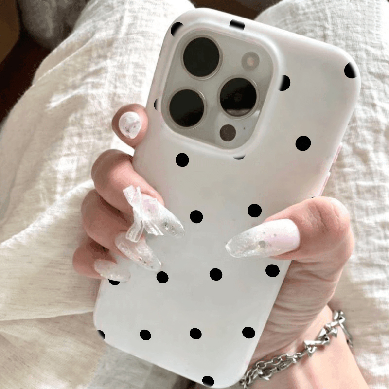 ins波点适用苹果15promax手机壳iphone14pro新款13高级感12小众11保护套max简约防摔x硅胶xr软壳xsmax超薄壳 - 图1