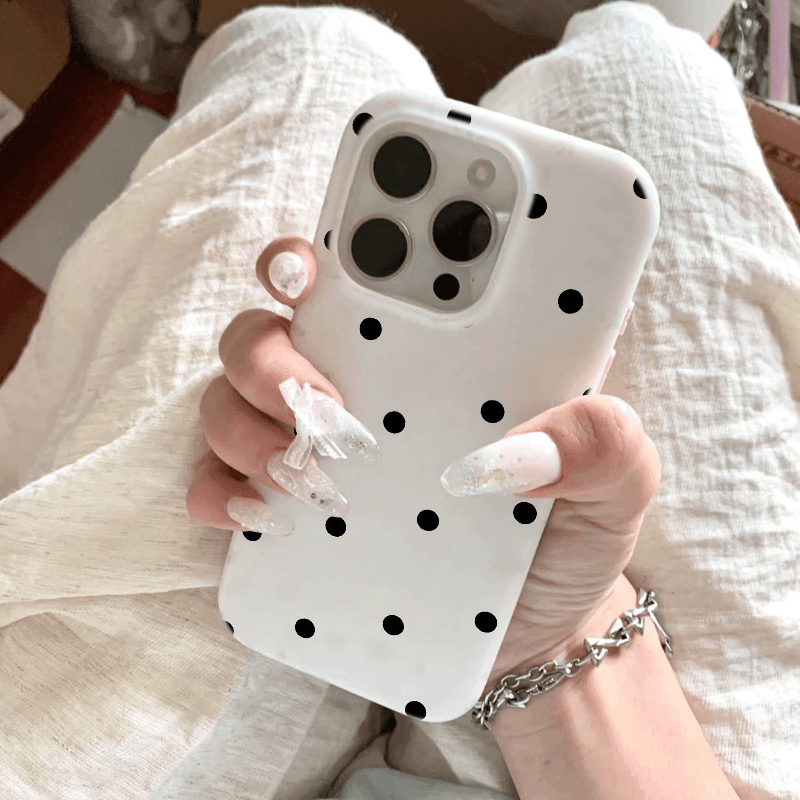 ins波点适用苹果15promax手机壳iphone14pro新款13高级感12小众11保护套max简约防摔x硅胶xr软壳xsmax超薄壳 - 图2