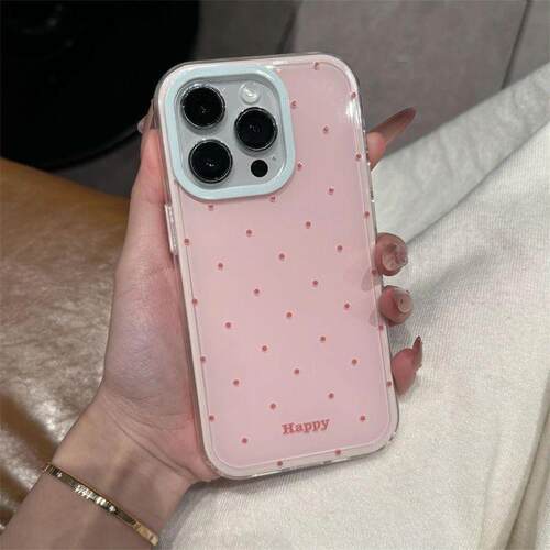 高颜值波点适用iPhone16pro手机壳13苹果15promax韩系12/17华为mate60新款p70防摔vivo小米14红米k70荣耀oppo - 图1