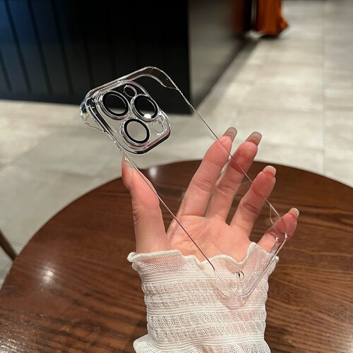 适用苹果13手机壳iphone15ProMax新款16透明15无边框电镀硬壳14Pro超薄裸机手感12半包17promax男士全包防摔 - 图0