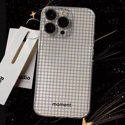 ins蓝格子适用苹果16promax手机壳iPhone15pro新款12华为mate70全包p70小米14软壳vivooppo荣耀11红米note13 - 图0