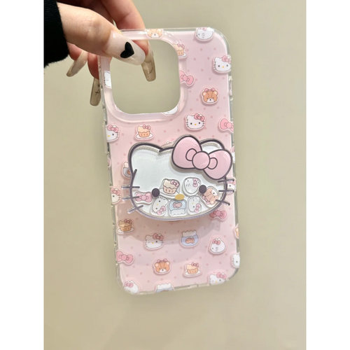 粉蝴蝶结KT支架适用苹果16手机壳iphone15promax新款mate60红米note13小米14华为p70软vivos19少女opporeno12 - 图1