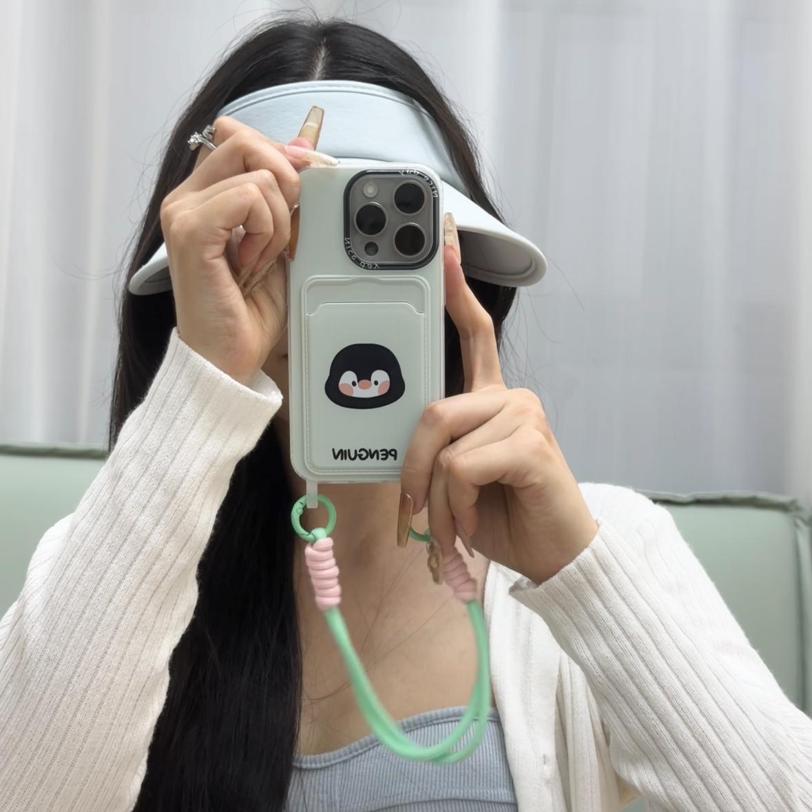 韩风ins卡通小熊卡槽挂绳适用苹果14手机壳iphone15promax新款13pro防摔12软硅胶14pro保护套11情侣款网红女