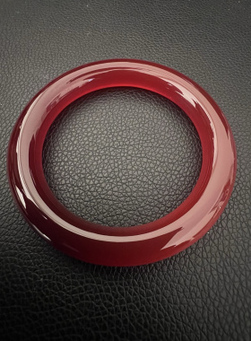 天然玛瑙手镯红玉髓手镯圆条手镯加肥加大号手镯玉镯送妈妈59-11