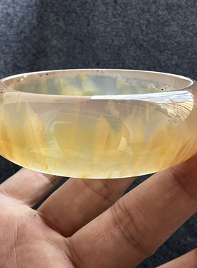 精品纯天然原色玛瑙玉髓手镯粉红龙纹通透润泽甜美显贵气玉镯60口