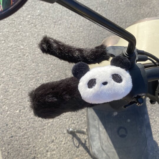 Electric handlebar cover winter plush motorcycle handlebar cover battery car warmer cute cartoon plush warm cycling