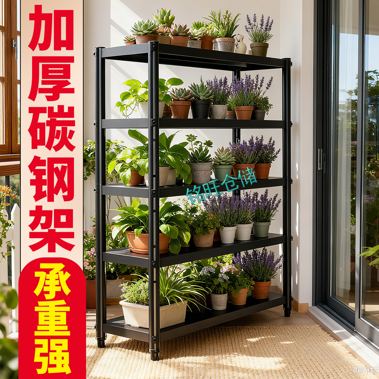 花架置物架阳台多层架子多功能落地厨房收纳架储物架碳钢家用货架,淘宝优惠券,粉丝福利购,淘宝优惠卷