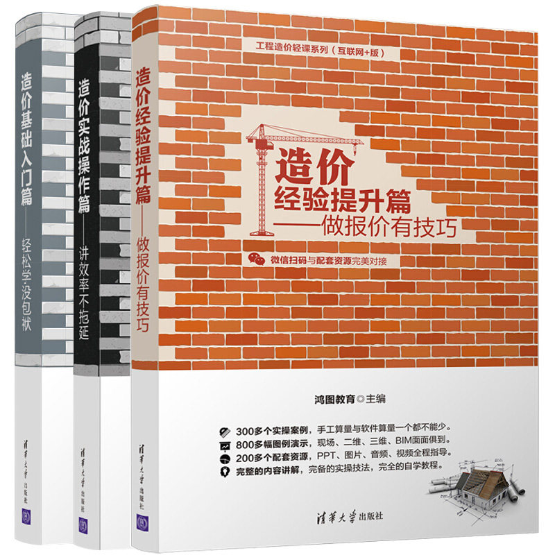 工程造价轻课系列全三册 造价基础入门篇轻松学 没包袱+造价经验提升篇做报价 有技巧+造价实战操作篇讲效率 不拖延 工程造价书籍
