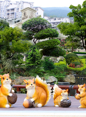 仿真松鼠园林玻璃钢景观小品摆件