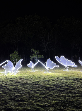 不锈钢发光蝴蝶园林小品装饰