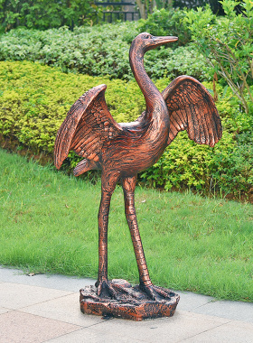 园林玻璃钢仿真庭院假山水池仙鹤