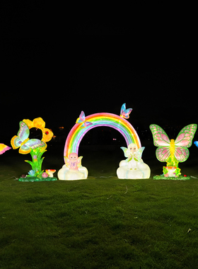 玻璃钢包邮彩虹天使雕塑工厂直销