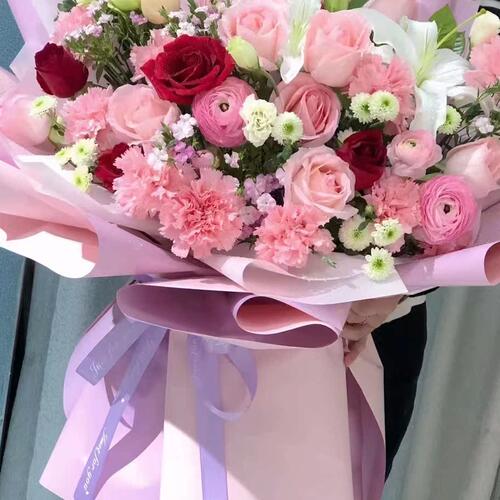 沈阳同城鲜花束鲜花红粉白玫瑰康乃馨向日葵速递生日送女友看病人 - 图2