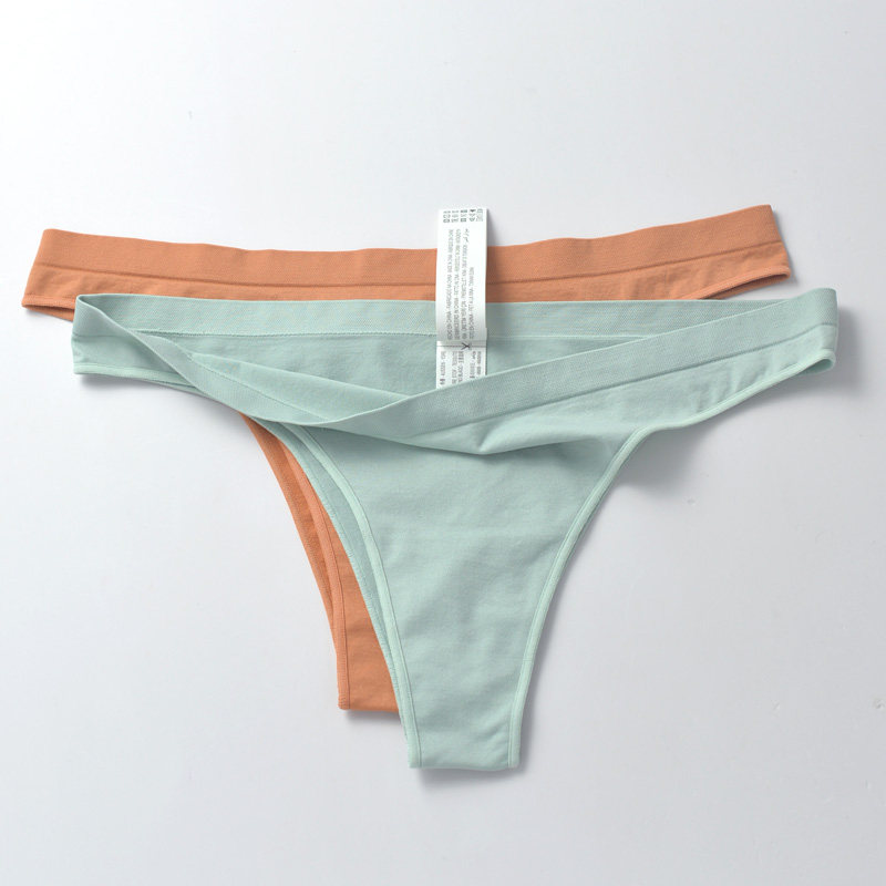 巴西式o女无缝运动内裤半包臀三角半丁字裤夏季纯色BRAZILIAN