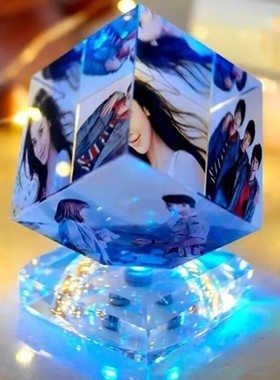 玻璃定制照片摆件发光变色