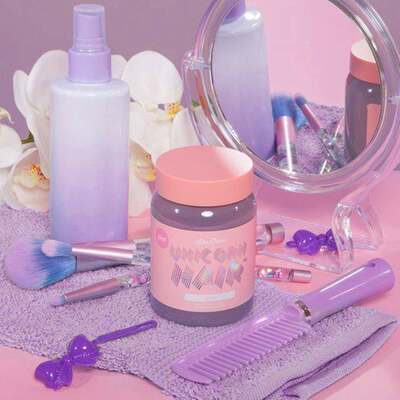 Lime Crime独角兽染发膏蓝黑烟蓝紫灰闷青色海王红自己在家染发剂 虎窝淘