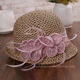 Summer new elegant flower curled decorative straw hat