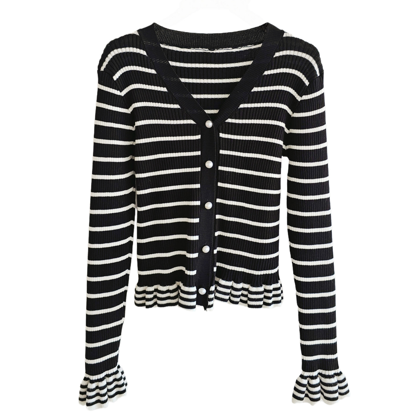 法式千金小香风条纹针织开衫背心两件套女修身显瘦洋气减龄套装秋,淘宝优惠券,粉丝福利购,淘宝优惠卷