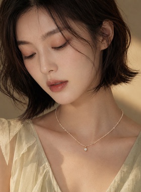 sanswood森吾《歌剧魅影》轻奢精致香槟水晶锆石莫桑石串珠项链女