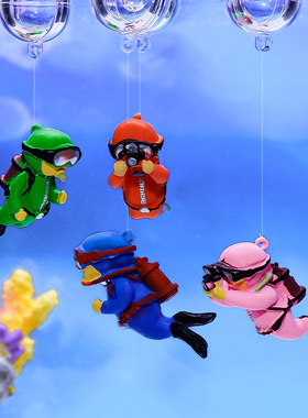 鱼缸水族悬浮公仔摆件