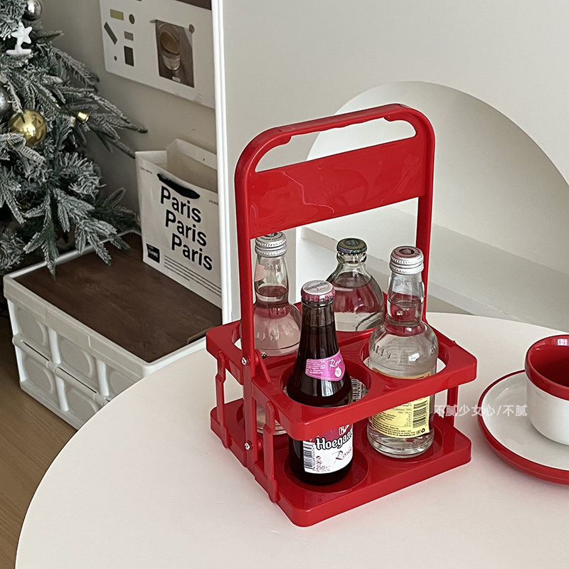 折叠饮料架ins法式复古杯架露营野餐置物架糖果色手提啤酒收纳架,淘宝优惠券,粉丝福利购,淘宝优惠卷