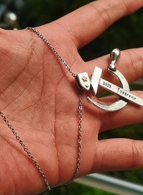 银镀白金镰刀锤子吊坠个性爱中国潮共产主义项链