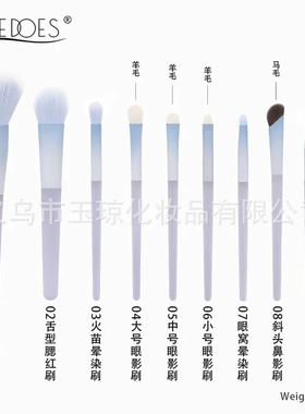 陈圆圆同款10支化妆刷套装沧州动物毛羊毛眼影刷马毛全套美妆工具