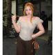 ຕາຫນ່າງບໍລິສຸດ off-shoulder slim ເຫມາະສາມມິຕິລະດັບ pleated ້ໍາຫນັກເບົາ breathable ຂະຫນາດໃຫຍ່ slimming top ສໍາລັບແມ່ຍິງ