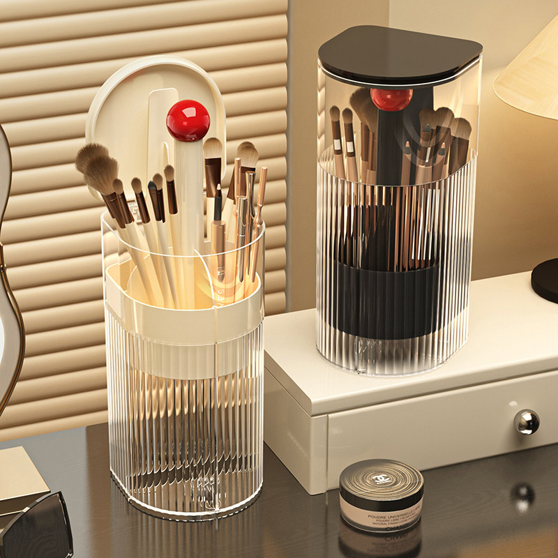 化妆刷收纳筒防尘按压梳妆台眼影腮红粉刷眉笔自动升降升降刷子桶,淘宝优惠券,粉丝福利购,淘宝优惠卷