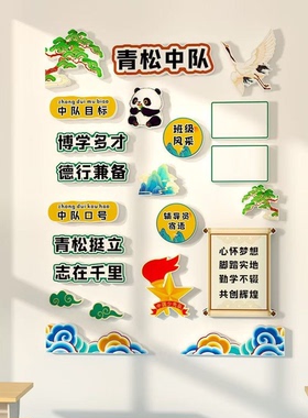 中队角少先队布置墙贴纸教室装饰中小学班级文化建设队徽定制