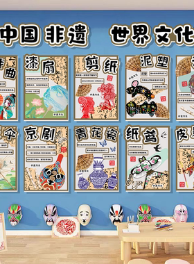 非遗环创幼儿园墙面装饰中国传统文化成品材料教室布置黑板报贴画