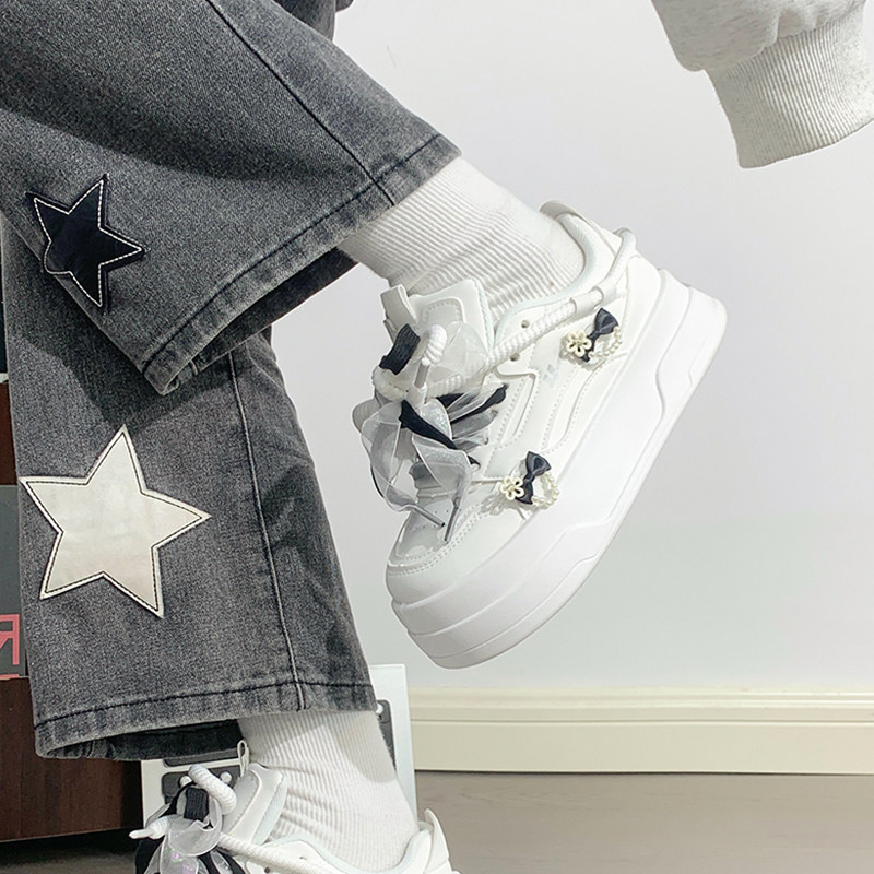 回力女鞋原创蝴蝶结厚底小白鞋女2025新款爆款百搭小众休闲板鞋子,淘宝优惠券,粉丝福利购,淘宝优惠卷