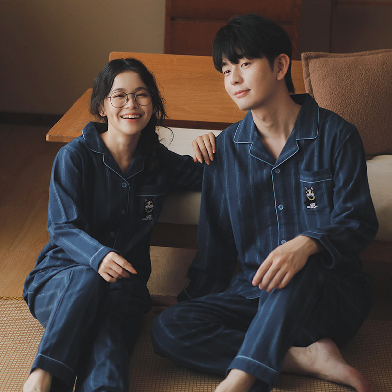 眼镜猫| 纯棉磨毛春秋冬季情侣睡衣长袖长裤男女士卡通家居服套装,淘宝优惠券,粉丝福利购,淘宝优惠卷