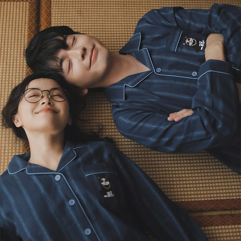 眼镜猫| 纯棉磨毛春秋冬季情侣睡衣长袖长裤男女士卡通家居服套装,淘宝优惠券,粉丝福利购,淘宝优惠卷