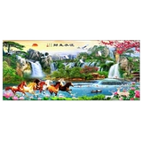 Liushui Shengcai Cross Emellsemery Living Room 2024 Новая линия вышитая ландшафтная картина ландшафта Manfang Horse