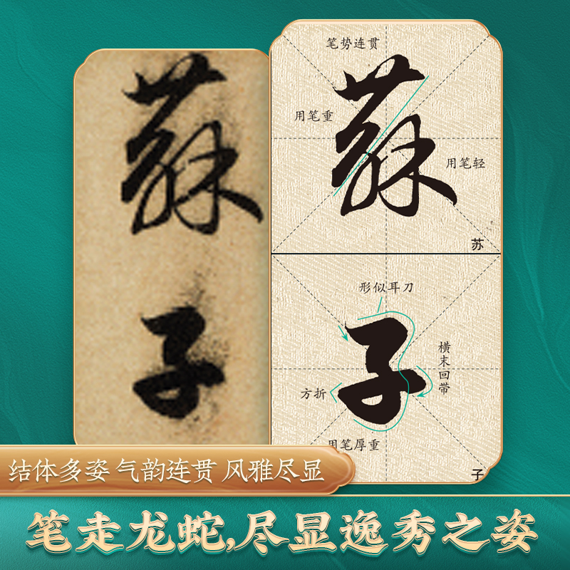 赵孟頫行书前后赤壁赋 近距离临摹字卡入门放大版视频教程赵孟頫行书洛神赋赵孟頫字帖毛笔米字格临摹赵孟俯前后赤壁赋行书字帖 - 图0