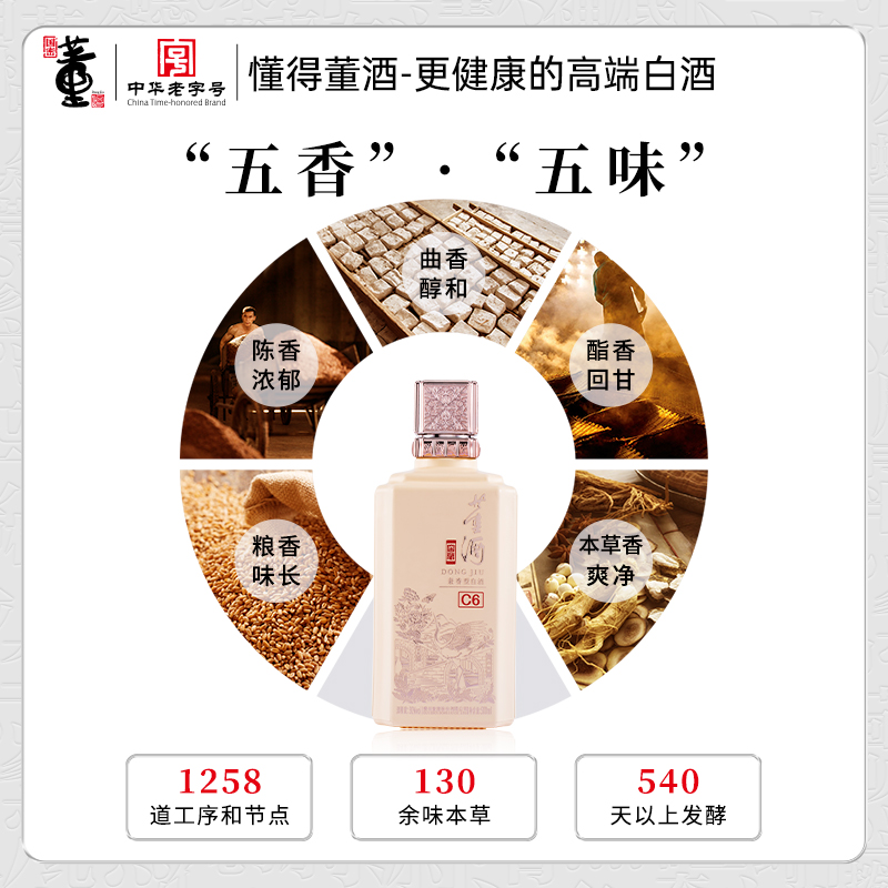 董酒窖藏C6兼香型50度500ml整箱白酒纯粮固态酿造贵州高度名酒