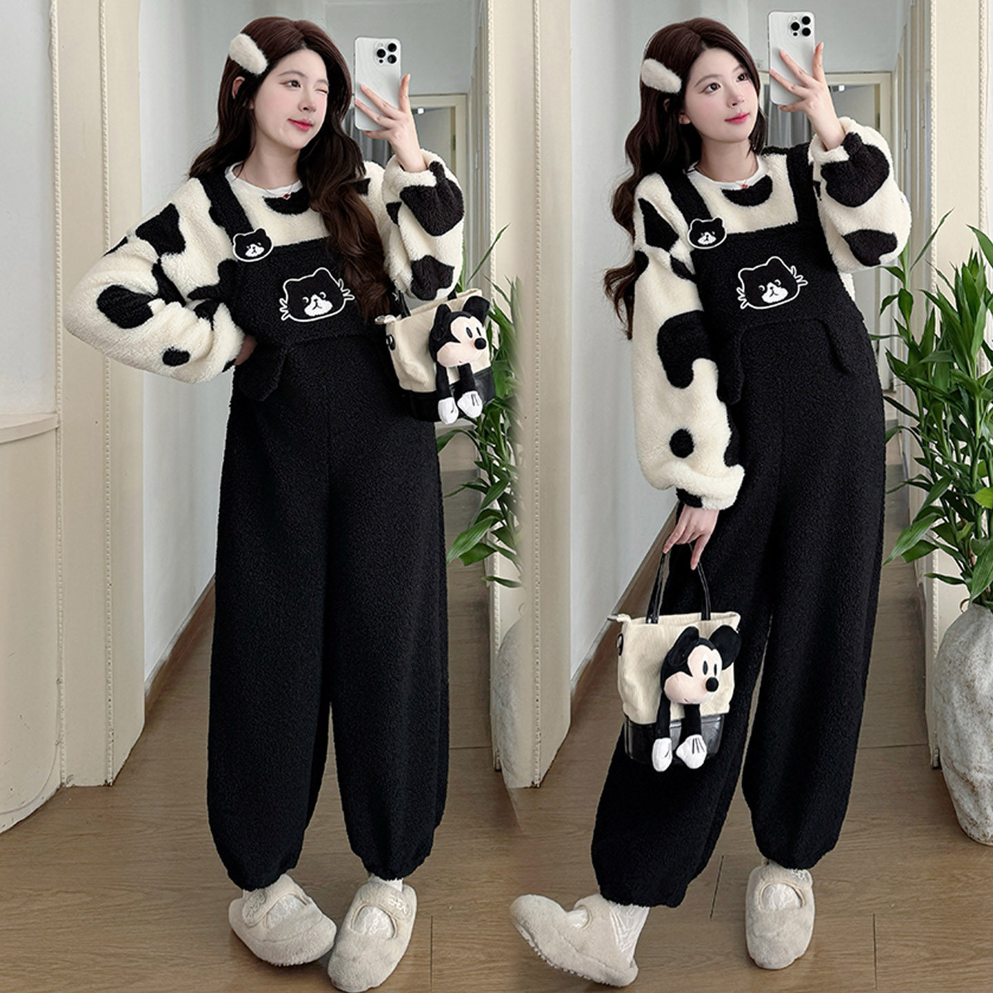 孕妇背带裤套装冬季新款孕妇装冬装加厚保暖加绒外穿休闲吊带裤子,淘宝优惠券,粉丝福利购,淘宝优惠卷