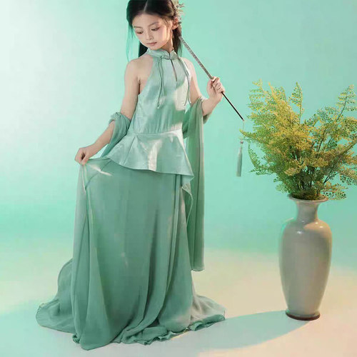 新中式女童礼服裙2026新款国风小女孩汉服公主裙绝美主题拍照服装 - 图0