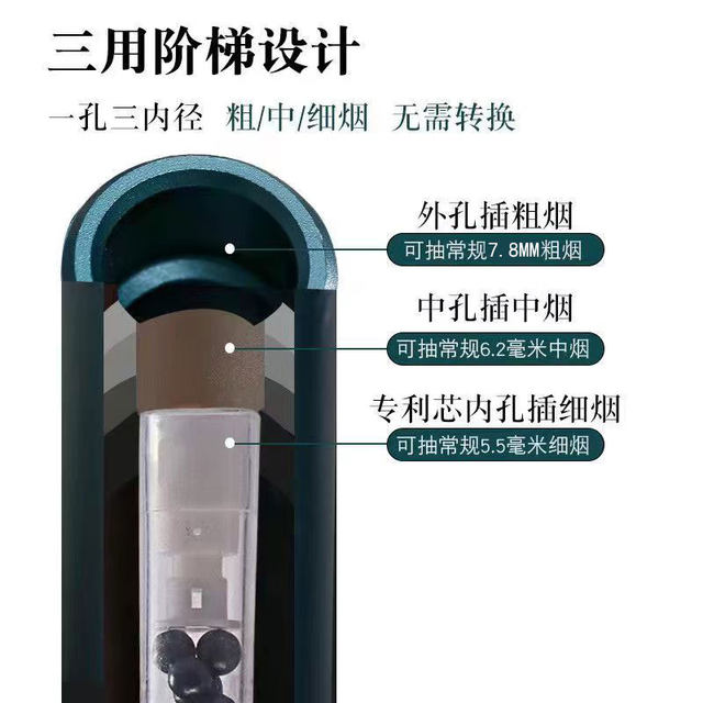 Thick, medium and fine three-purpose cigarette holder HeWang/HeWang smoking set