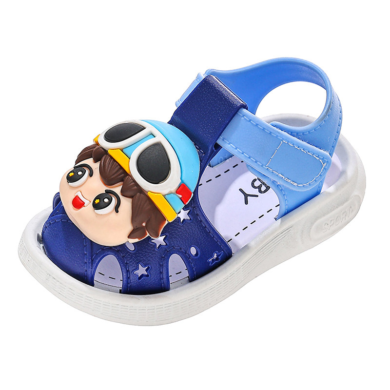 宝宝学步鞋夏季婴幼童鞋包头防踢防滑软底01-2-3岁男女童凉鞋