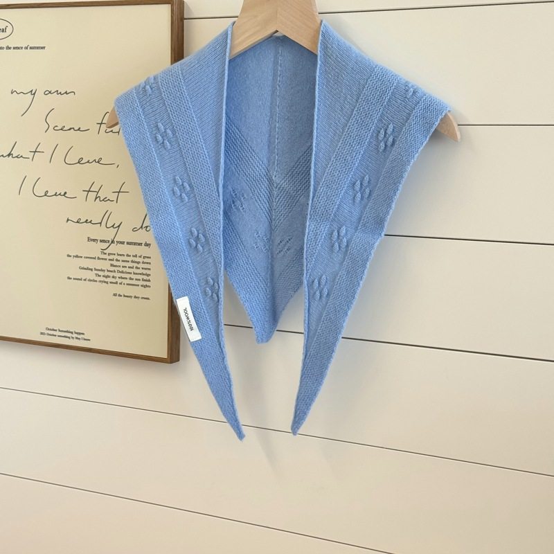 原单小众100%羊毛针织纯色三角巾女头巾针织围巾多功能保暖百搭,淘宝优惠券,粉丝福利购,淘宝优惠卷