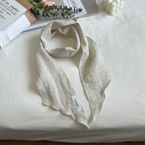 25年新款春秋丝巾100%苎麻透气吸汗日系森系纯色丝巾护脖百搭日常 - 图0