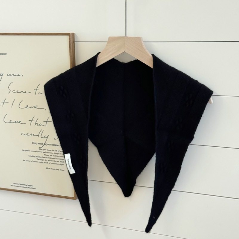 原单小众100%羊毛针织纯色三角巾女头巾针织围巾多功能保暖百搭,淘宝优惠券,粉丝福利购,淘宝优惠卷