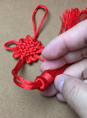 中国结小号挂件大红色手工流苏穗子挂饰中国特色礼品送礼老外