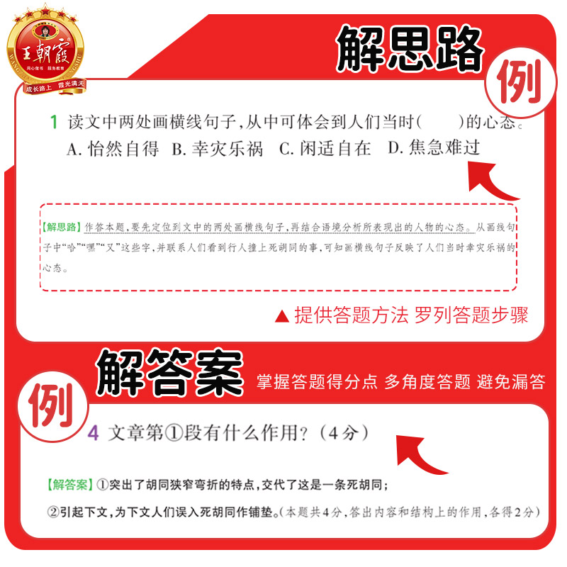 王朝霞阅读理解小学语文阅读训练100篇答案超详解基础版提高阅读训练一二三四五六年级上下册小升初古诗文全解析阅读思路解析练习-图2