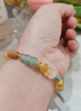 天然石彩虹多宝手链时尚手串2026新款轻奢精致百搭生日礼物手饰