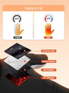 安踏加绒骑行电动车保暖手套